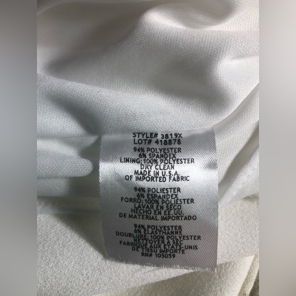 NWT Xscape Scuba Crepe Popover Ivory Column Gown - Size 12 - Picture 4 of 7